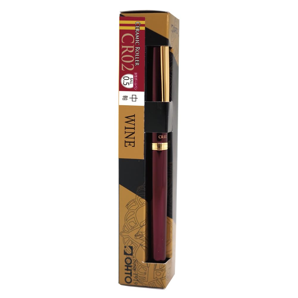 Auto Ballpoint Gold Parts Model Water-Based Pen, CR02G, Wine-Colored, CR02-05-GWI