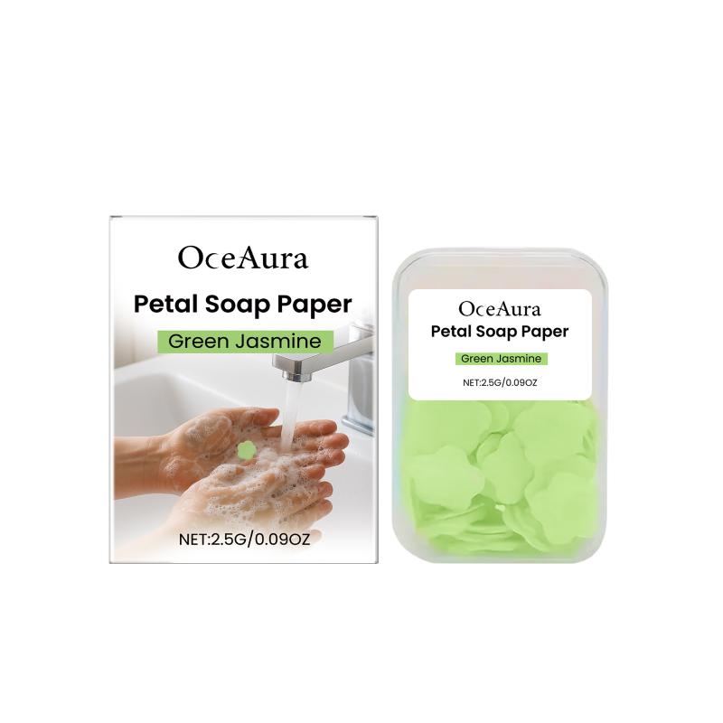 Oceaura Ароматные Лепестки Цветов Мыло-Листочки Для Рук Мягкое Очищение Увлажнение Портативная Бумажная Мыльница Для Мытья Рук В Дороге