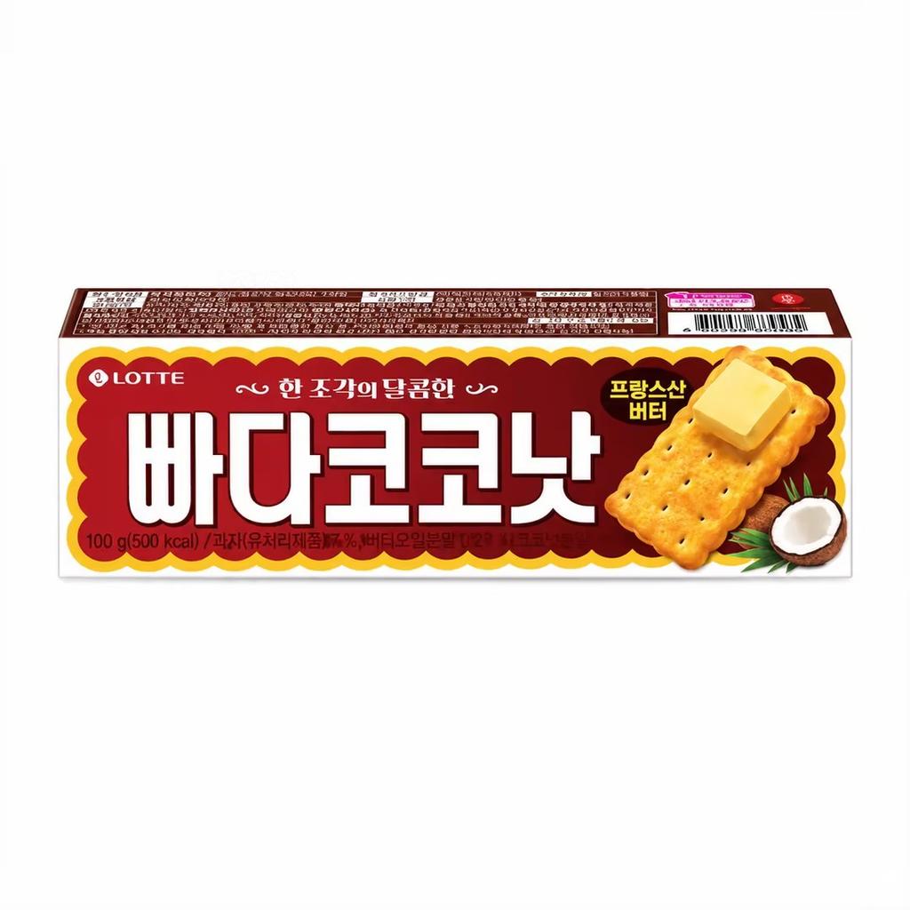 Хрустящее печенье Lotte с маслом и кокосом 100 г