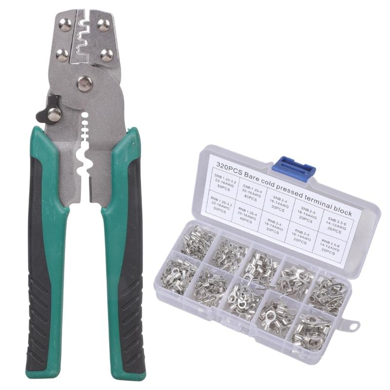 Электрические разъемы U-образные O-образные кабельные наконечники 0,5-4 мм наконечники кабельные клеммы наконечники проводов с набором обжимных клещей