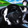 No Inner Cow Plush Diamond Elastic Steering Wheel Cover Women's Winter Comfortable Soft