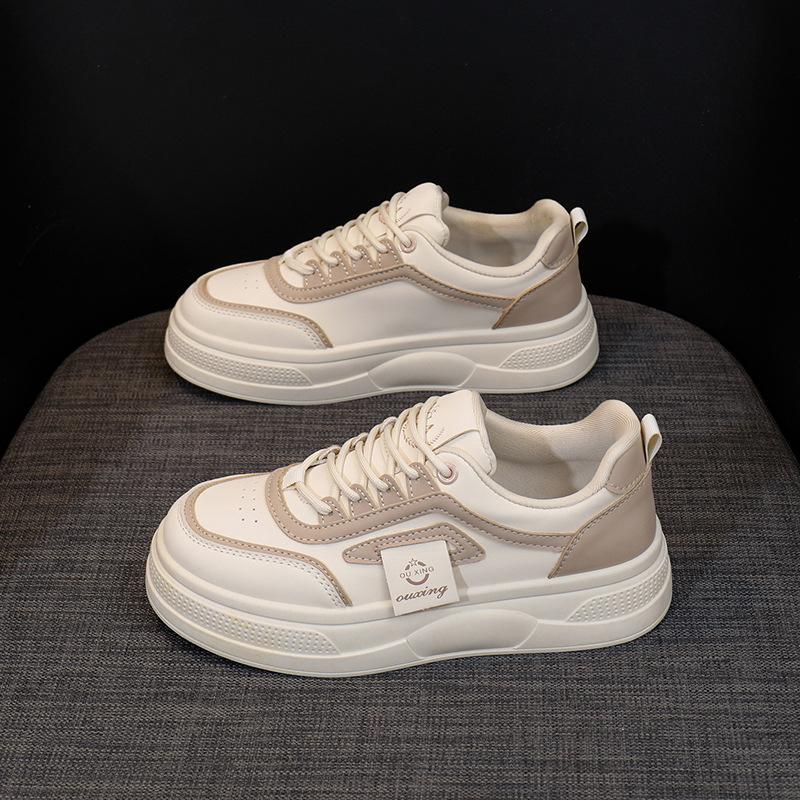 2025 весна белые туфли новая корейская версия женские студенческие туфли на платформе с увеличенным каблуком спортивная обувь повседневная уличная съемка HY318