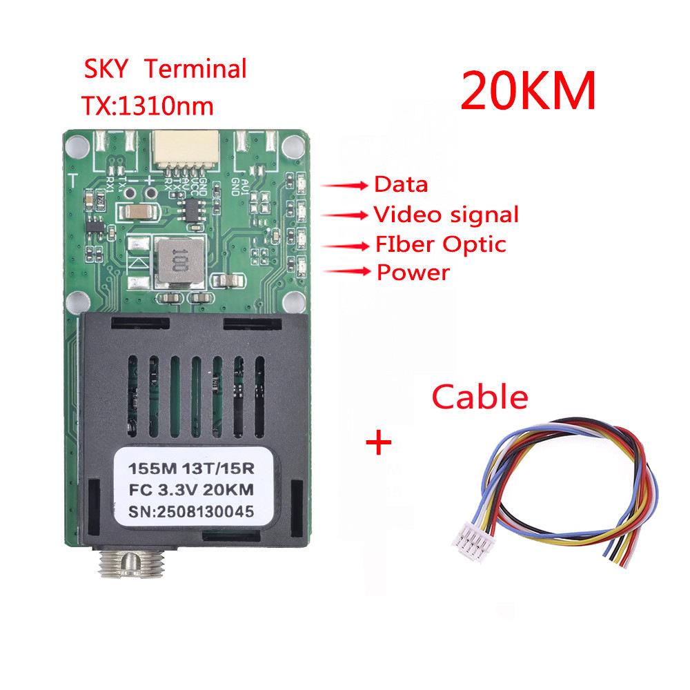 FPV Drone Fiber Optic Module - 1-Way Video to Fiber Optic TTL for Sky-to-Ground Embedding