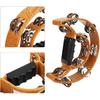 Tambourine, Double Row Metal Jingles Hand Held Percussion Tambourine Half Moon Handbell Musical Instrument with Ergonomic Grip for Adults