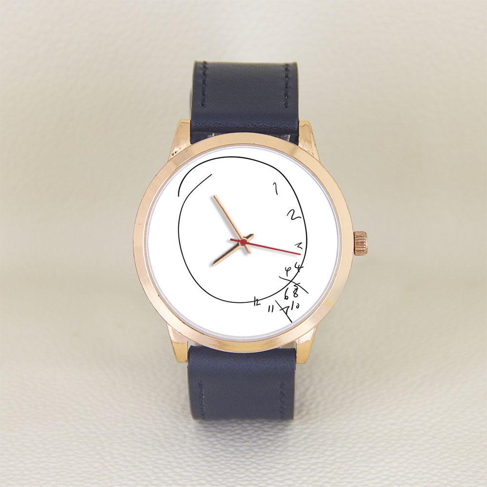 Rosegold Case Men Women Clock Artistic Spiral Number Dial Watch Minimalist Creative Wristwatch Geeky Math Lover Gift