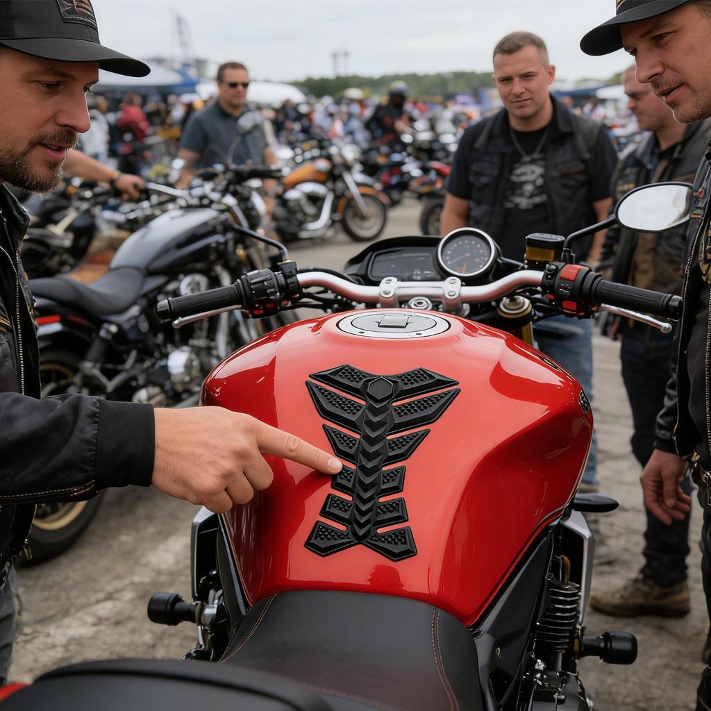 Наклейки для мотоциклов 3D Дизайн Рыбьей кости Клейкая накладка на бак мотоцикла Для взрослых Наклейка на бензобак Модификация уличного мотоцикла