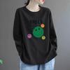 Langarm-T-Shirt Frühling und Herbst Neuer Stil Vielseitig Locker Rundhals Oberteil