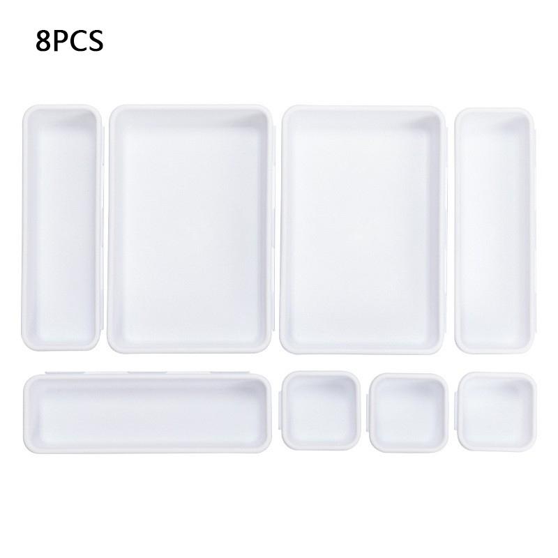 8 шт./компл. пластиковые коробки для хранения, многофункциональная разделенная коробка для хранения, пластиковый органайзер для макияжа, ящик для хранения, ящик для стола