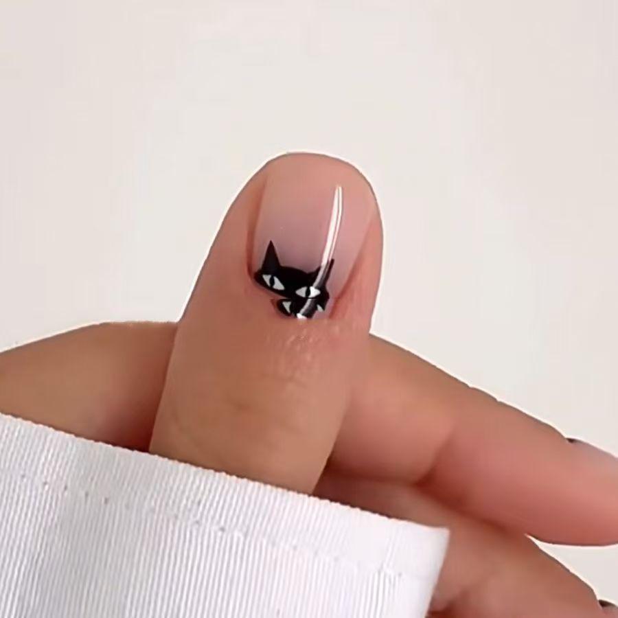 3D милые мультяшные наклейки для ногтей с кошками и собаками, с сердечками и детскими узорами