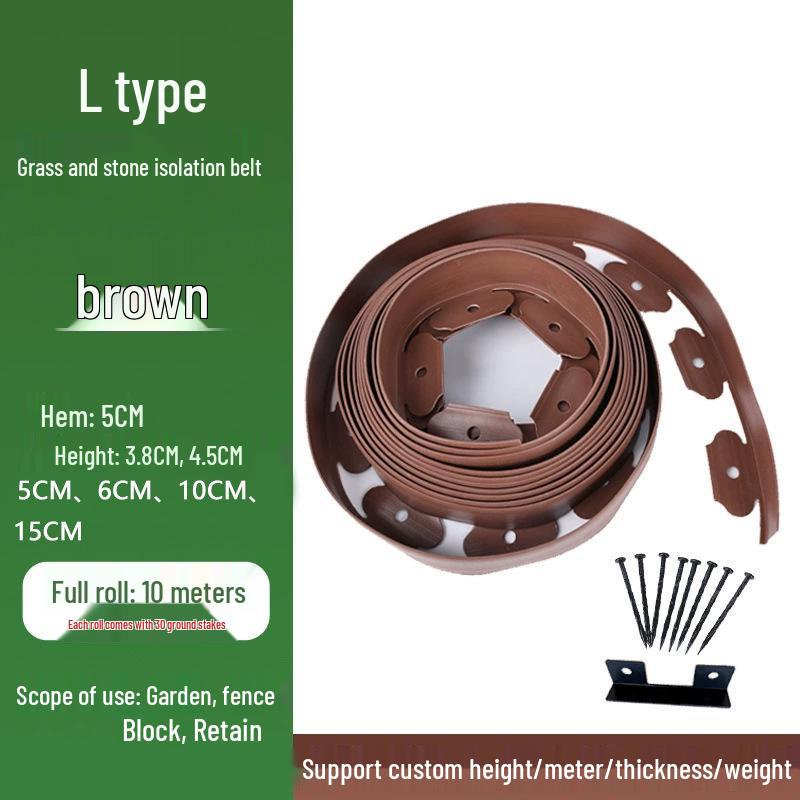 Г-образная садовая окантовка и удерживающая полоса для разделения травы и камня