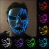 Glow Party Cosplay Mask Neon Mask Led Mask Masque Masquerade Party Masks Led Light Up Props Glow In The Dark Costume Supplies