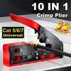 Инструмент для обжима RJ45 Проходной CAT7 Ethernet для Cat6 Cat5 Cat5e Сетевой разъем Кусачки для проводов Стриппер для проводов Кримпер Ethernet