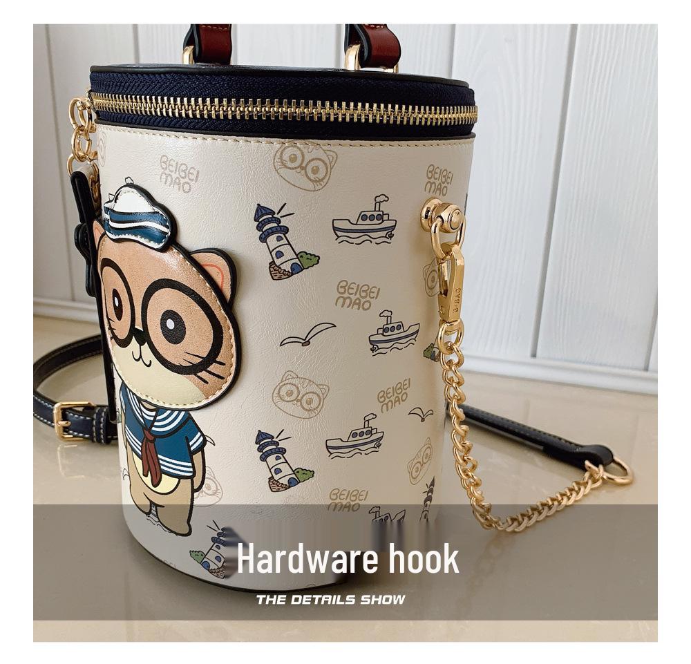 New Cartoon Design Cylinder Crossbody Shopping Bag