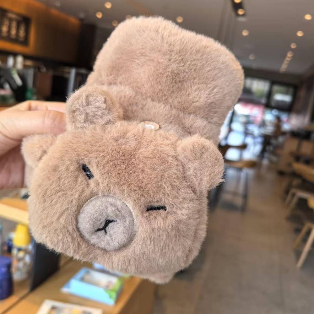 Faux Rabbit Hair Cartoon Anti-cold Mittens Soft Animal Flip Gloves Capybara Plush Mittens Autumn