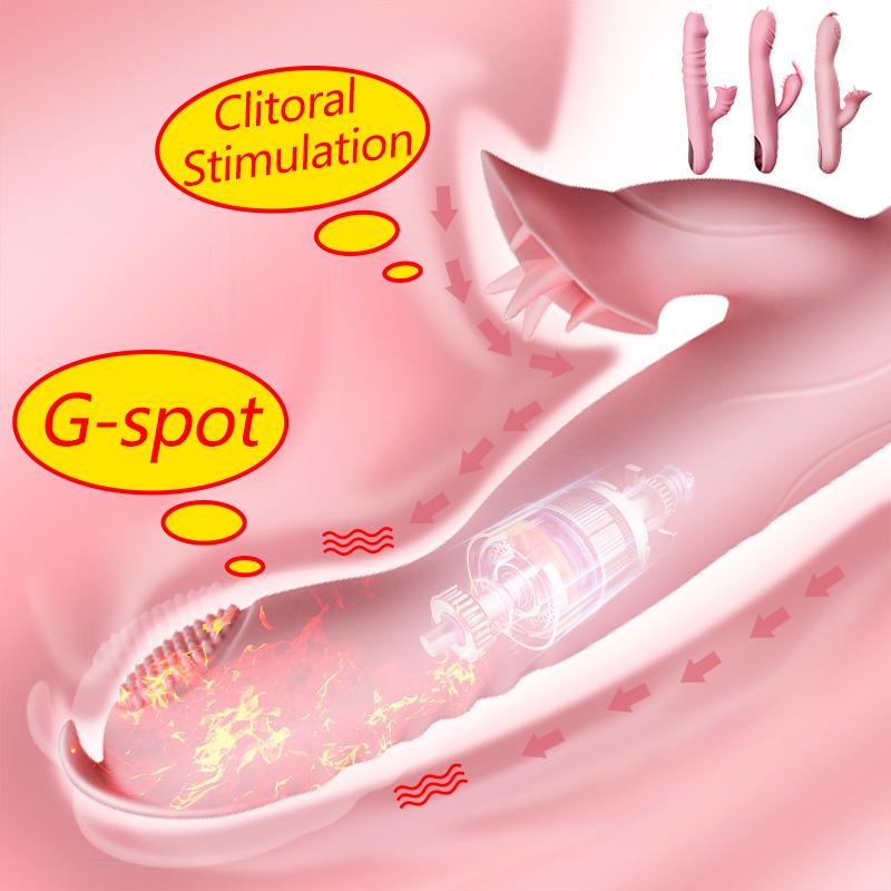Выдвижной вибратор, женская мастурбация, стимуляция клитора, подогрев, массаж, точка G, лизание языка, секс-игрушка для взрослых, флирт, качели