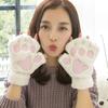 Lovely Plush Cat Claw Paw Gloves Plush Mittens Warm Soft Plush Short Fingerless Fluffy Bear Gloves Costume Half Finger Gloves