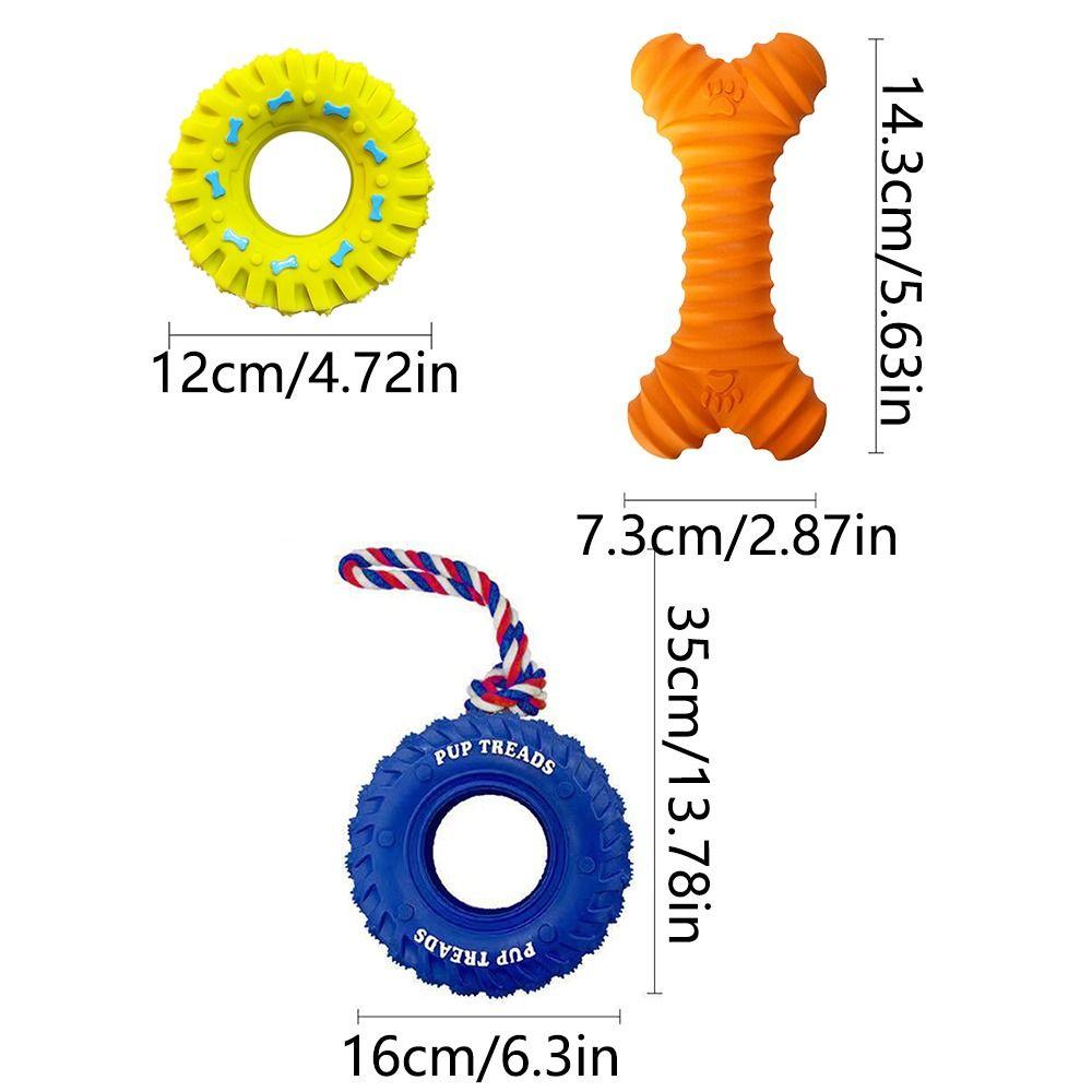 With Rope Dog Teething Toys Interactive Rubber Dog Tire Toy Durable Dog Tire Chewing Toy Home
