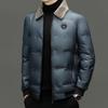 Мужская зимняя хлопковая куртка 2024 года с воротником из овечьей шерсти