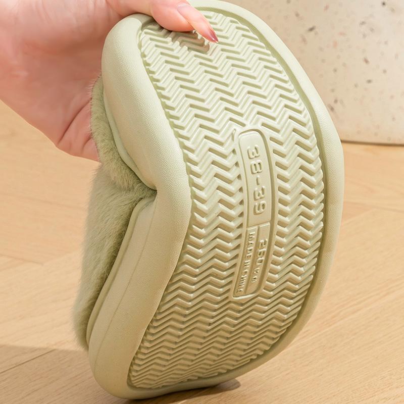 Женские домашние тапочки из искусственного меха, зимние однотонные, с мягкой подошвой, плюшевые, удобные, теплые, хлопковые тапочки с толстой подошвой