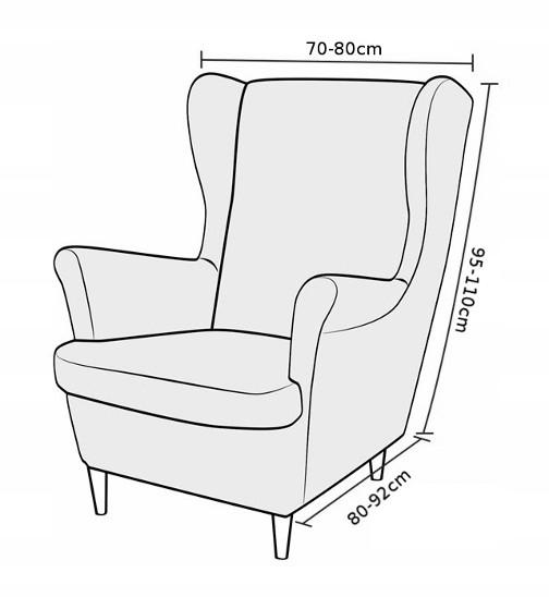 Bottle Green Velvet Elastic Wingback Armchair Cover [22E8]