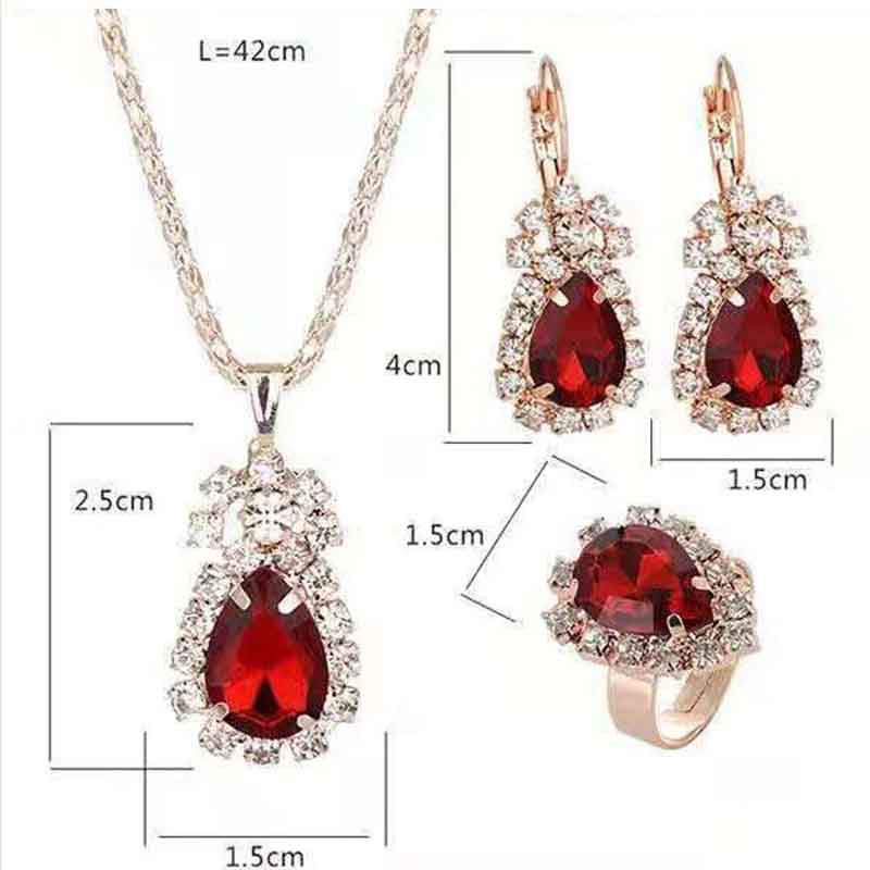 3 шт./компл. Женское винтажное колье с подвеской из стразов, серьги, ювелирные изделия