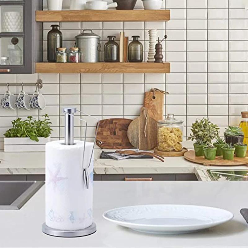 1 шт. держатель для бумажных полотенец, нержавеющая сталь, напольный держатель для бумажных полотенец, диспенсер для рулонов, для кухонной столешницы, домашнего обеденного стола