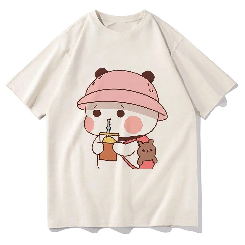 Футболка Bubu and Dudu, новая мода унисекс с эстетической графикой, забавная футболка Kawaii, унисекс с героями мультфильмов, Корея, высококачественные хлопковые футболки унисекс