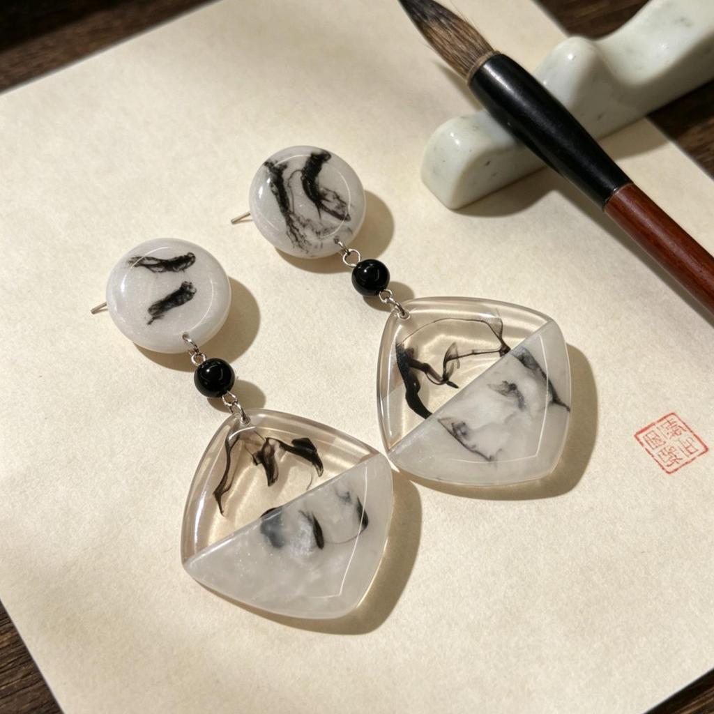 Винтажные Серьги-Гвоздики Черная Серия Игла из Серебра 925 Минималистичные Высококлассные Аксессуары с Индивидуальностью для Женщин