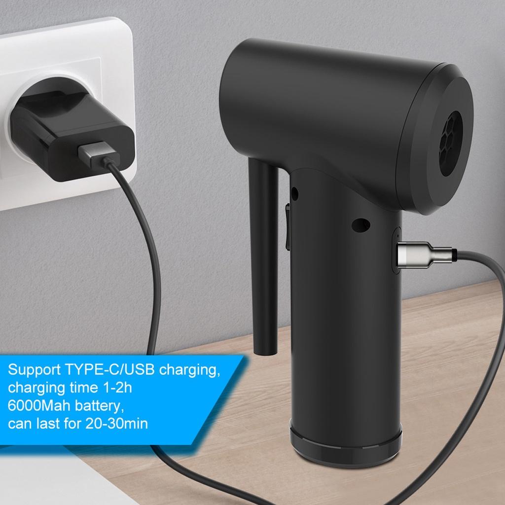 50000RPM Rechargeable Cordless Computer Cleaner Electric High Pressure Air Duster Blower Keyboard Laptop Camera PC Cleaning Tool DC 5V