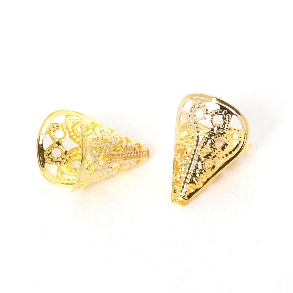 Mix Color Metal Flower Petal End Spacer Hallow Beads Caps Charms Bead Cups For Jewelry Necklace Making Supplie