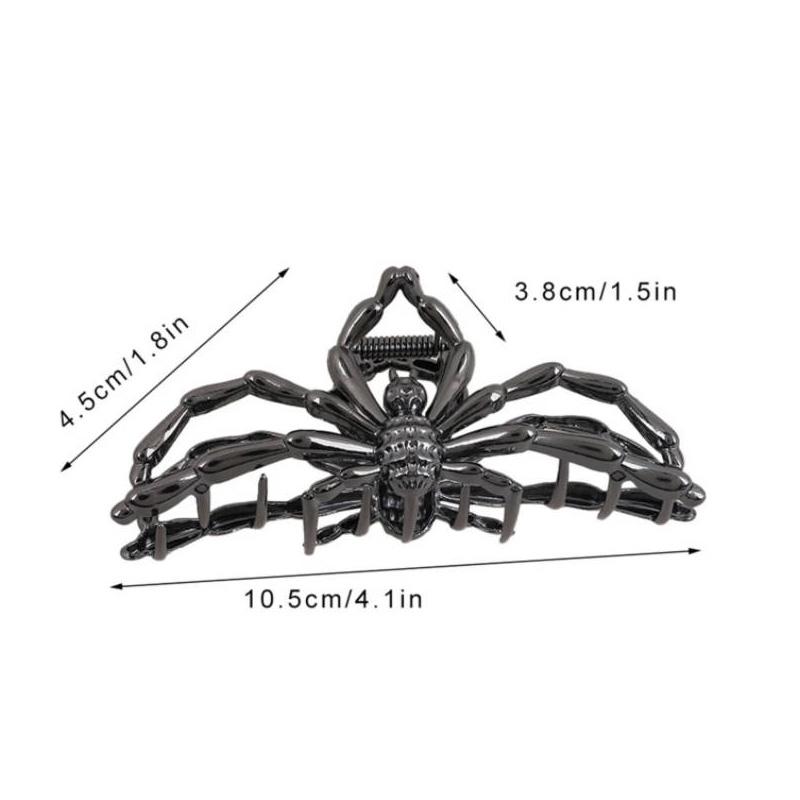 2PCS Fashion Gothic Style Spider Hairpin Shark Clip Halloween Decor Claw Clips Strong Hold Null