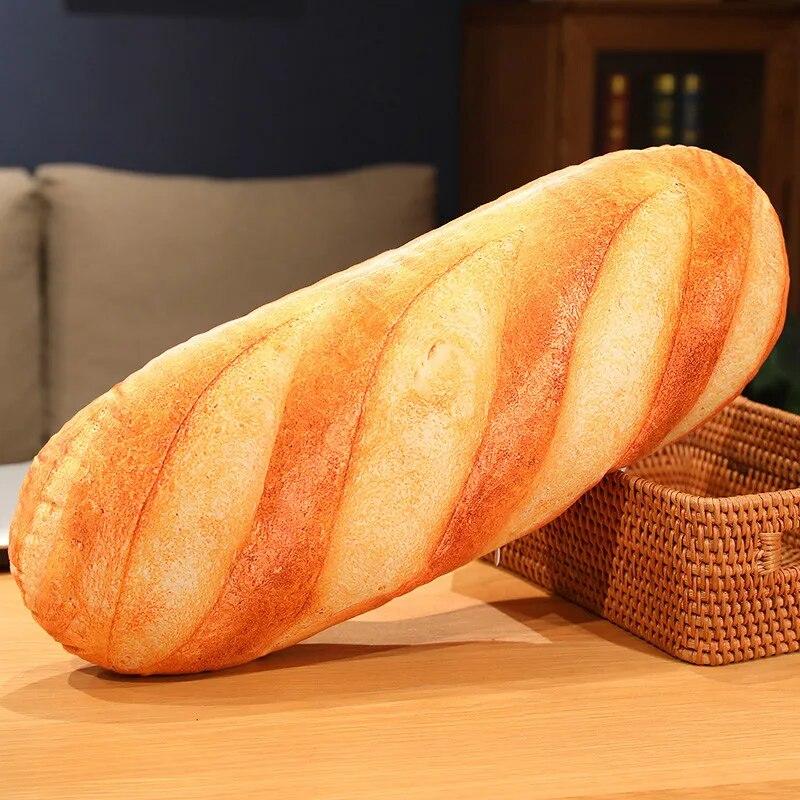 French Bread Plush Pillow Stuffed Food Plushie Peluche Party Prop Decor Sleeping Companion Man Gift Toy Girl Pillow Bed Support Waist Washable Pillow