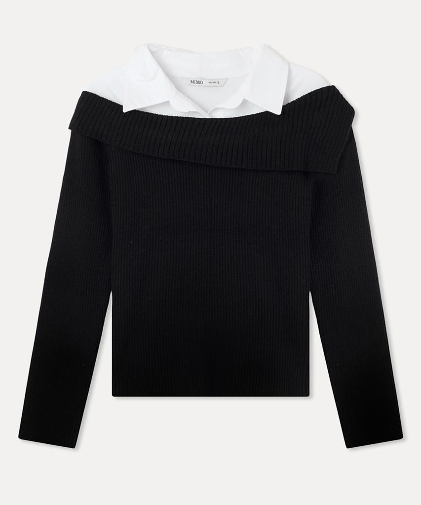 MIXXO Свитер с открытыми плечами и воротником_Miwkafv21T Miwkag36Qt