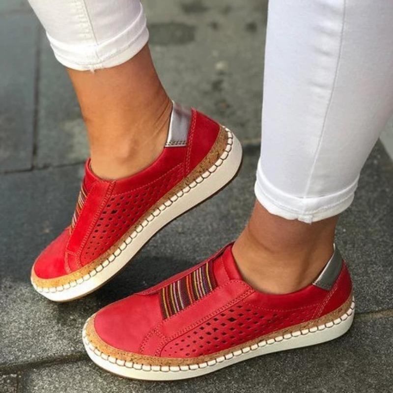 Spring and Autumn New Flat-bottomed Large-size Thick-soled Color Matching Sports Women's Shoes