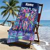 Custom Name Personalized Demon Hunters Kpop Print Beach Towel, for Trip Camping Beach Party Home Decor, Birthday Gift for Family & Friends