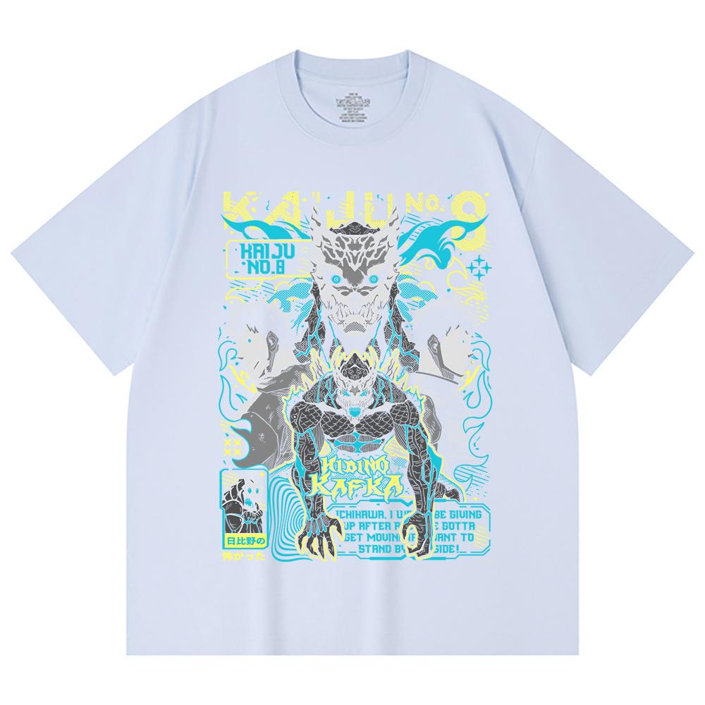 230 г/м² 100% хлопок Kaiju No 8 V20 Принт Кафки Унисекс Тяжелая хлопковая футболка