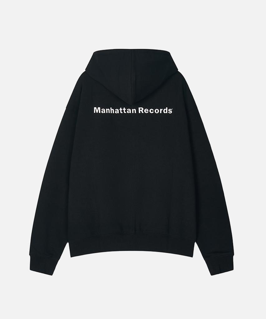 Худи на молнии с классическим логотипом Manhattan Records - Черный
