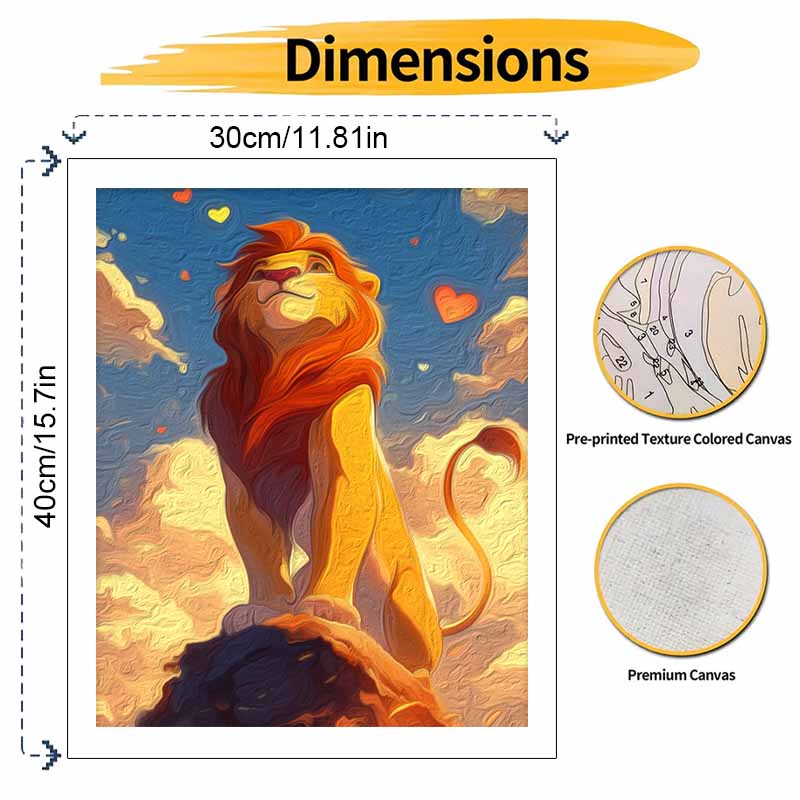 Disney Набор для рисования 'Лев' на холсте Мотивирующее искусство Сделай сам Декор для дома Подарок для него