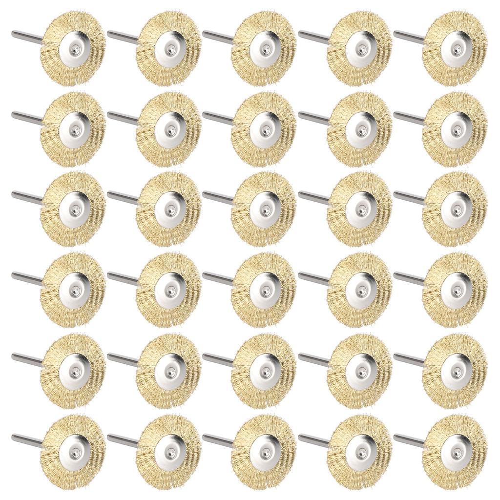 30 шт. Щетка-колесо плоская мини-резьба по дереву ржавчина коррозия удаление краски полировка инструменты латунная проволока