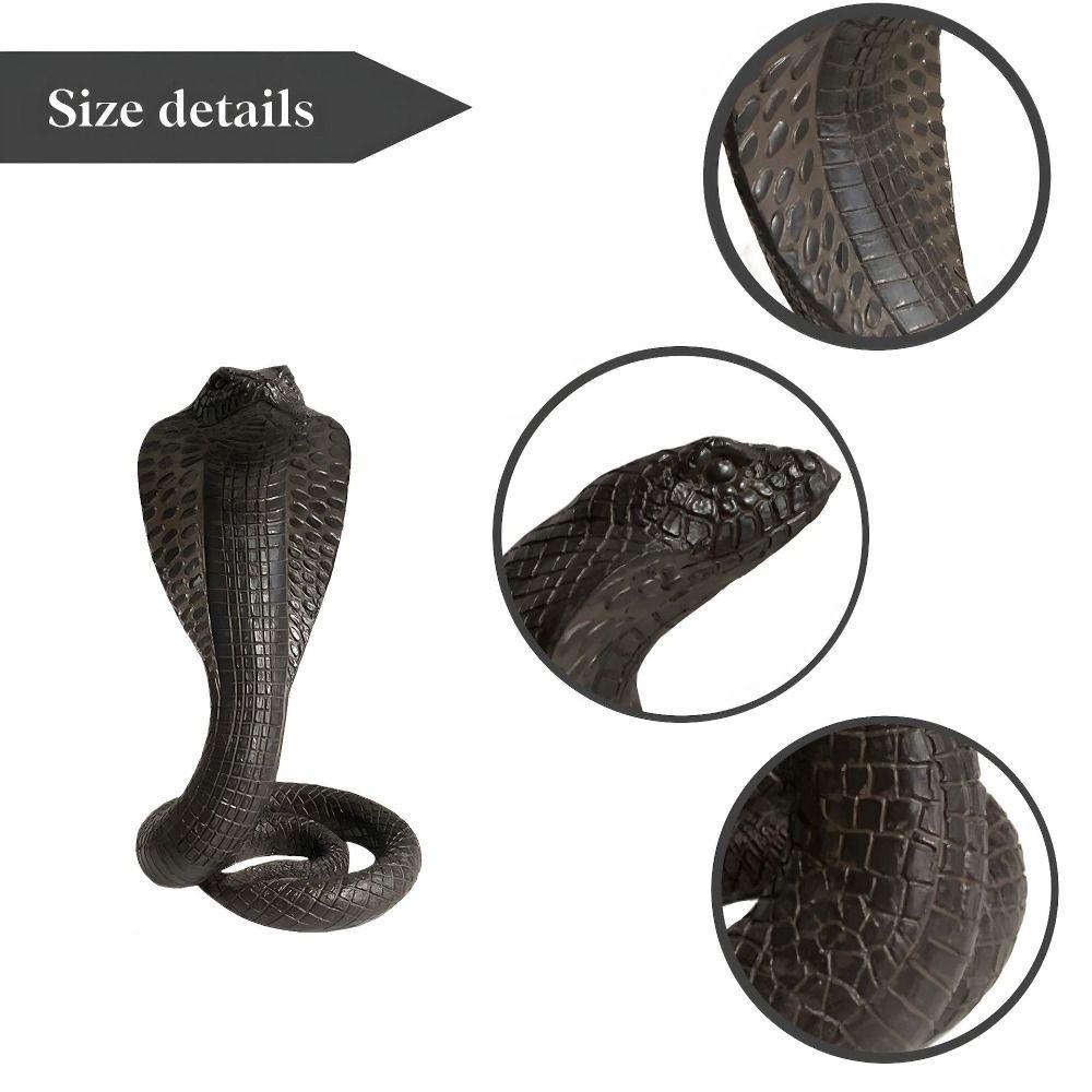 Lifelike Simulated Cobra Figure Scales Animal Simulation Model 3D Cobra Model Toy Halloween