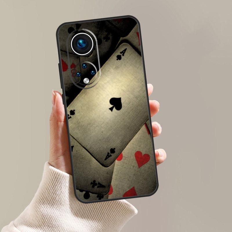 Пики Покер Игральные Карты Туз Чехол Для Honor Magic 8 6 5 7 Pro X9d X9c X9b X9a X8c X8b Win RT 50 70 90 200 400 Lite Обложка