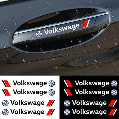 Для Volkswagen Стиль автомобиля Наклейки светоотражающие на ручки дверей Виниловая декорация Для VW Volkswagen Jetta MK5 Golf Passat 3B7 601 171