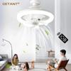 Потолочный вентилятор с вращением на 360°, светодиодный светильник для гостиной, столовой, спальни, 3-скоростной вентилятор с периодической регулировкой скорости ветра, декоративное освещение