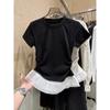 Women's Slim Fit Ballet Style Lace Trim Short Sleeve T-Shirt - Spring/Summer 2025