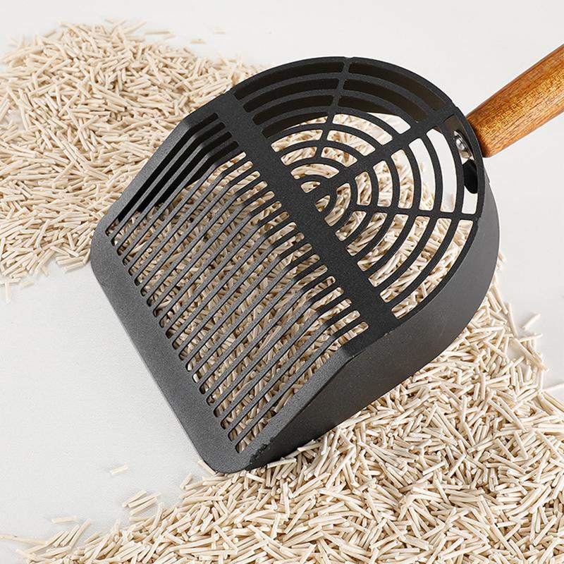 Совок для кошачьего туалета из нержавеющей стали, прочный, с длинной ручкой, совок для кошек, прочный сетчатый совок, фильтр для кошачьего туалета, инструменты для уборки домашних животных