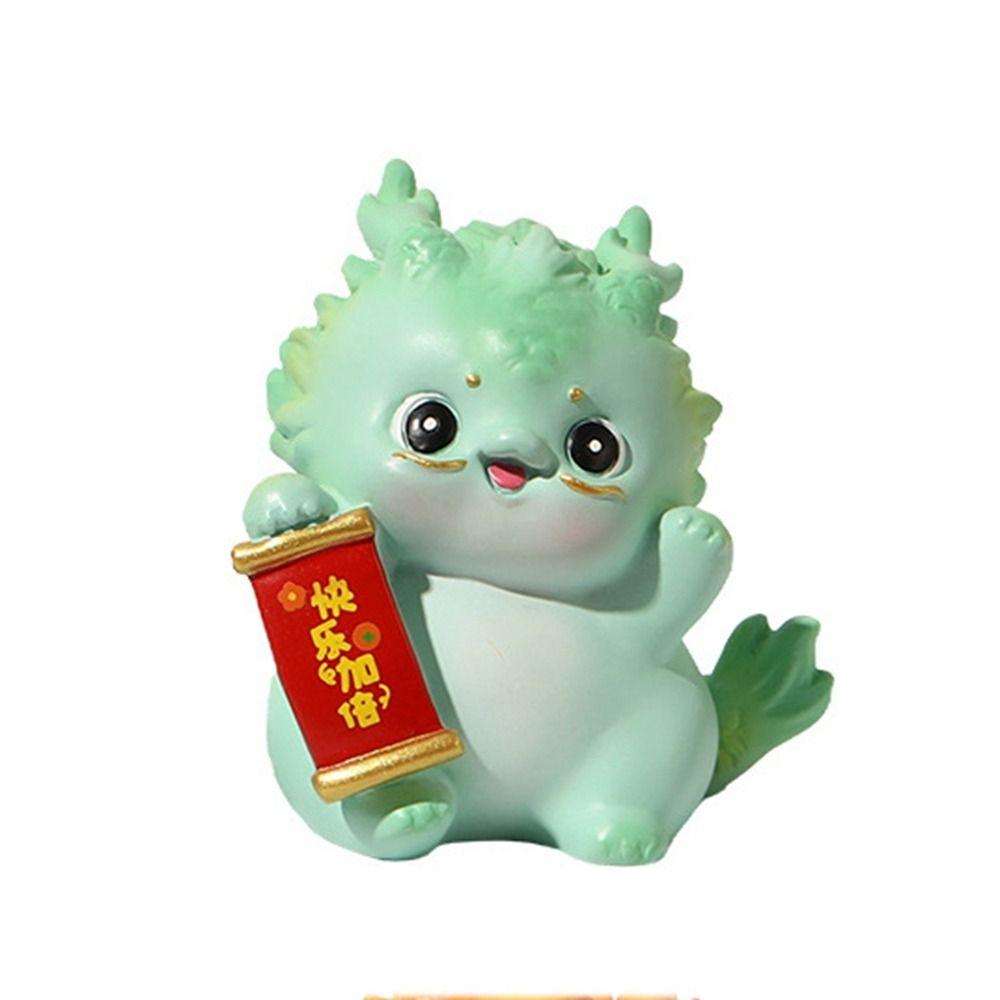 Водонепроницаемые украшения с драконами зодиака, миниатюры драконов из смолы, износостойкие мультяшные украшения на год дракона, приносящие удачу