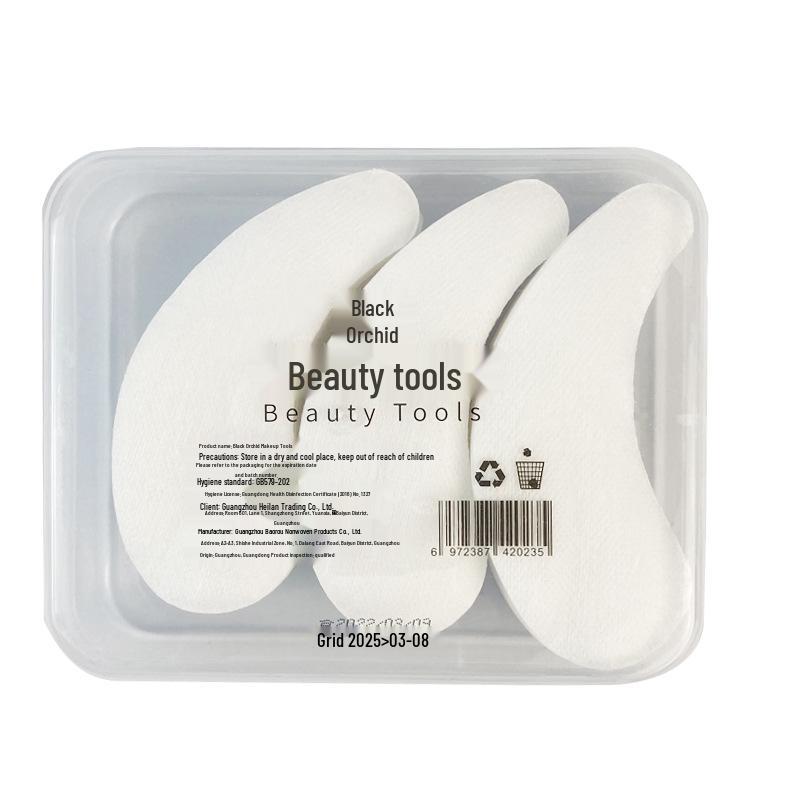 Silk-like, Skin-friendly Crescent Eye Mask Patches Reduce Fine Lines. All-cotton, Disposable Black Orchid Design for Multi-use In Beauty Salons.