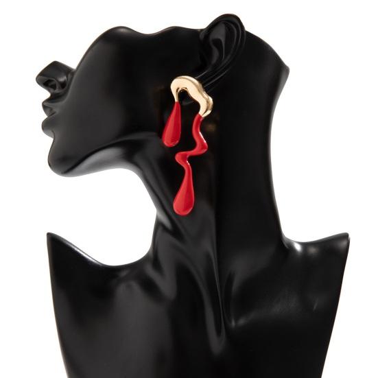 1 Pair Women Earring Irregular Liquid Water Long Earrings