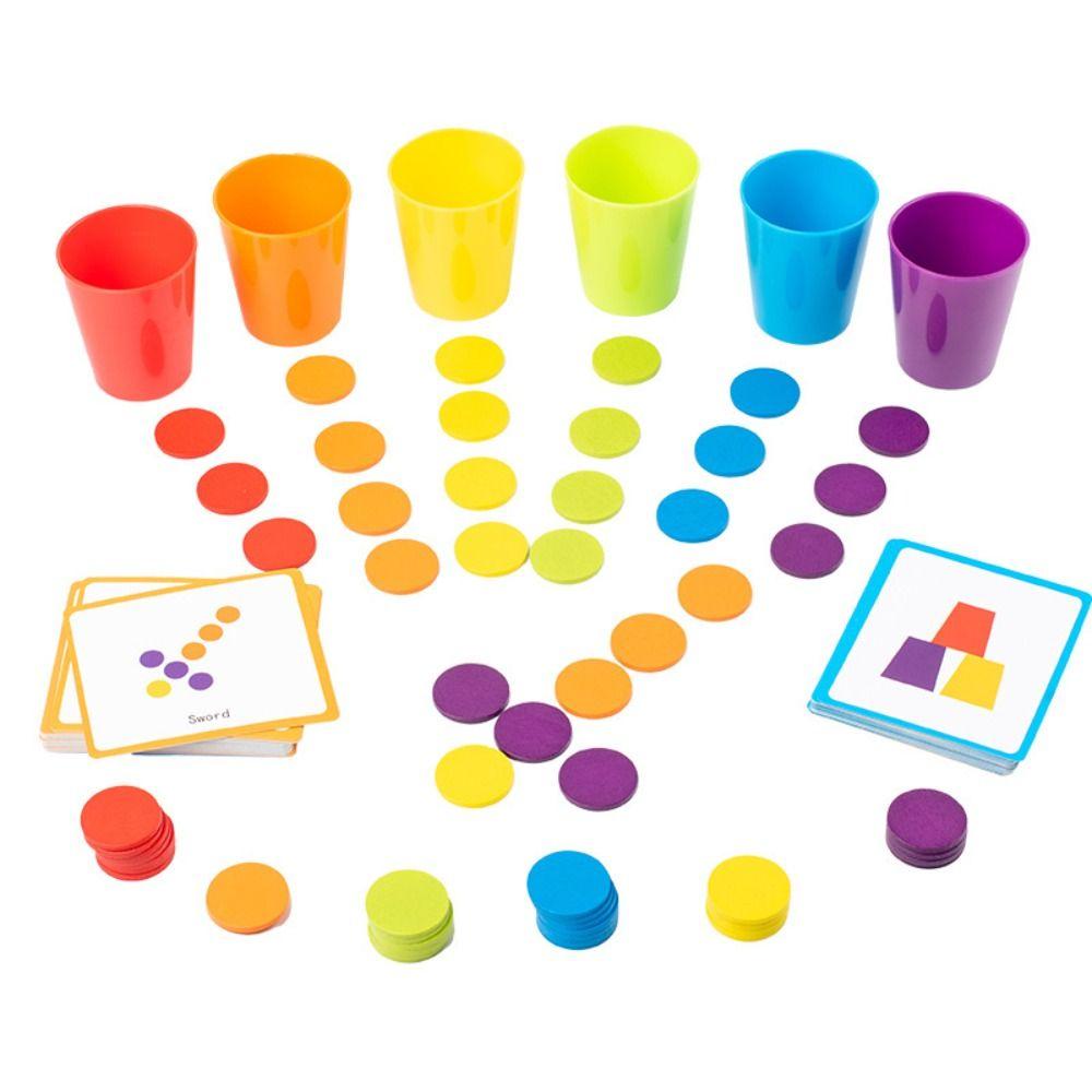 Matching Color Stacked Cups Game Montessori Color Classification Cup Toys  Hand Eye Coordination