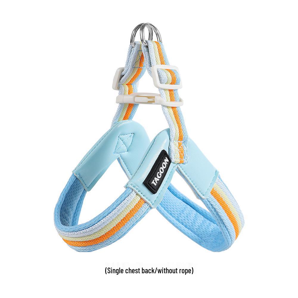 Дышащая шлейка с цветными блоками и поводок для маленьких/средних собак - Тедди, Сиба-ину